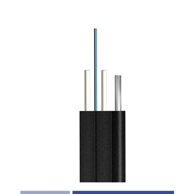주문 9/125 SMF G657A1 야외 광섬유 케이블 6 야외 광섬유 드롭 케이블 FRP 강도 철선 메신저 온라인 제품