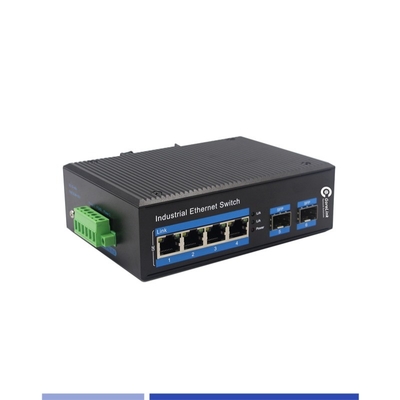 주문 산업용 광소 미디어 변환기 10/100/1000M 2 SFP 4 RJ45 포트 싱글 모드 SMF 듀플렉스 1310nm 20KM 온라인 제품