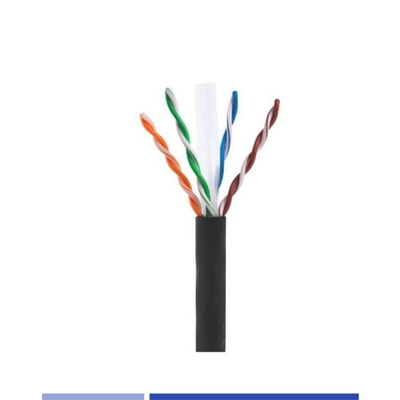 주문 UTP 야외 Cat6 케이블 23AWG 고체 구리 4 쌍 PE 재킷 검은색 305Mtr 온라인 제품