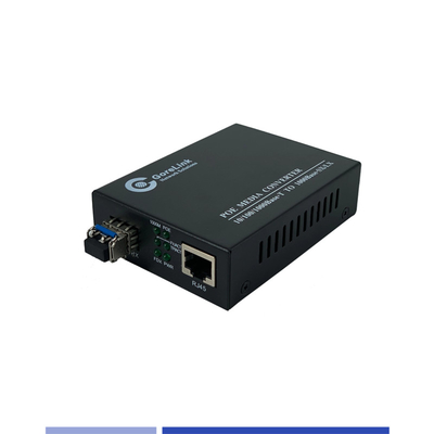 주문 광섬유 미디어 변환기 10/100/1000Mbps 싱글 모드 SMF 1310nm 듀얼 SFP 슬롯 20KM 온라인 제품