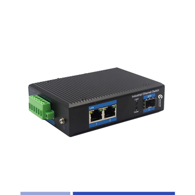 주문 산업용 광소 미디어 변환기 10/100/1000M 2개의 RJ45 포트가 있는 1개의 SFP 싱글모드 SMF 듀플렉스 1310nm 20KM 온라인 제품