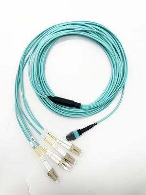 주문 8 코어 OM3 MTP®에서 LC 광섬유 트렁크 케이블 여성 플레넘 패치 코드 5m 고밀도 데이터 센터 온라인 제품