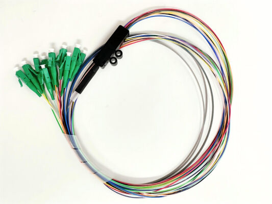 주문 FTTH 네트워크용 12 코어 LC/APC 단심광 OS2 광섬유 리본 피그테일 3m 온라인 제품