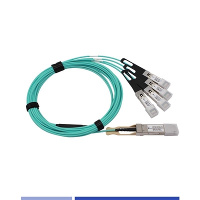 100G 액티브 옵티컬 케이블 (AOC) QSFP28에서 4x25G SFP28 브레이크오웃 케이블 OM3 3m