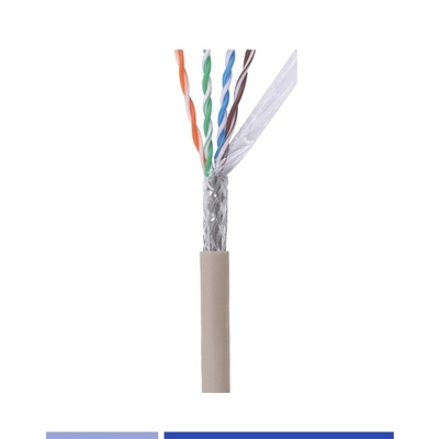 PVC 재킷 Cat6 네트워크 케이블 23AWG SFTP 네트워크 케이블 고형 구리 4 쌍 회색 305Mtr