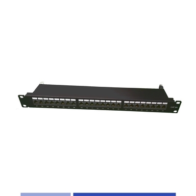 CAT6A 패치 패널 24 포트 보호 1U 랙 마운트 케이블링 시스템